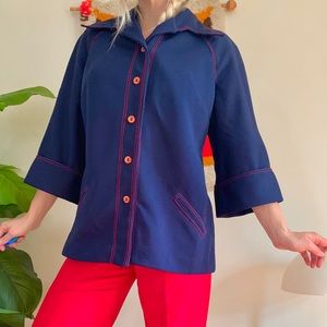 1970s dagger collar cropped bell sleeve jacket